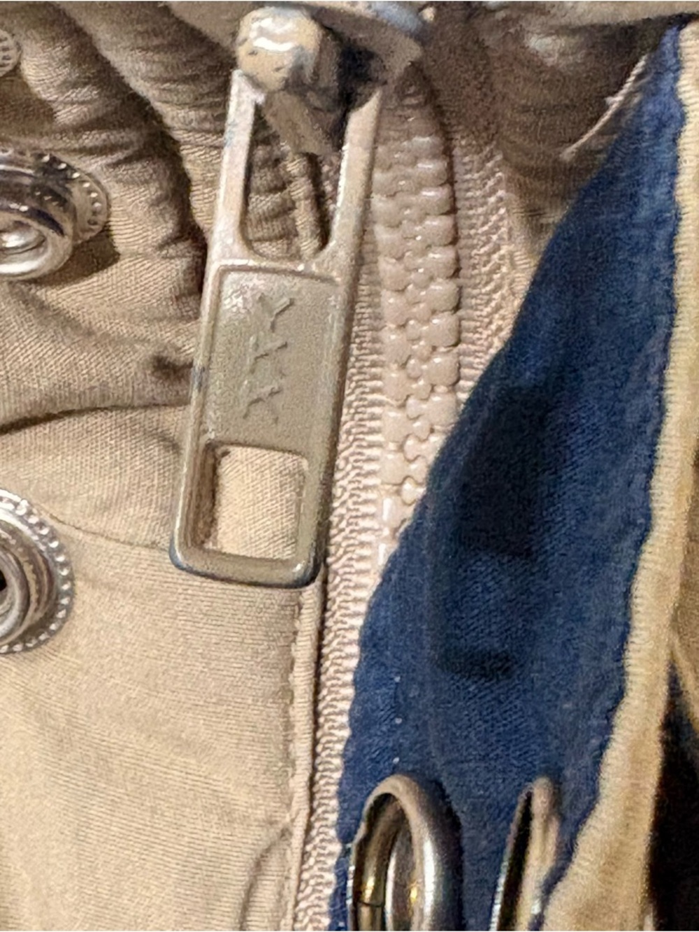 Men's Two-Tone Bomber Jacket in Beige with Navy Trim - Picture 12 of 16